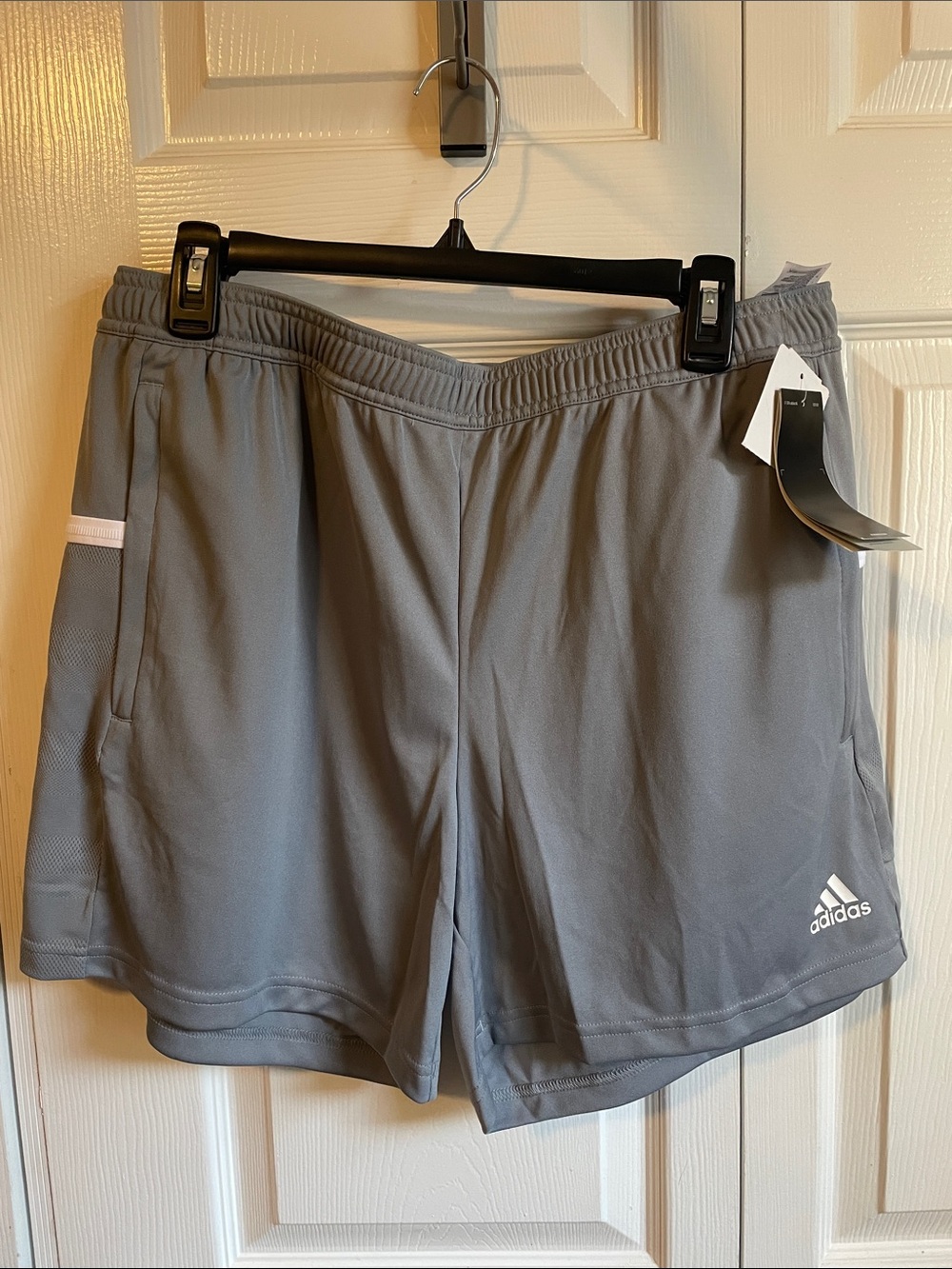 adidas Women's Gray Athletic Shorts with Subtle Logo